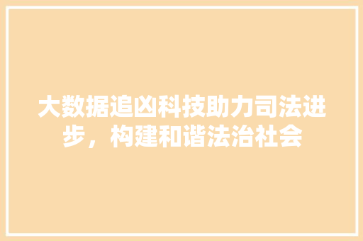 大数据追凶科技助力司法进步，构建和谐法治社会 操作系统