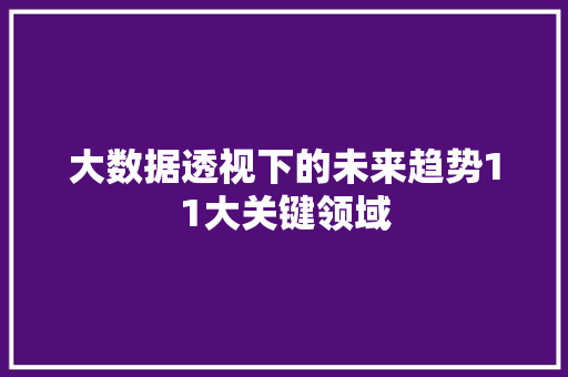 大数据透视下的未来趋势11大关键领域 大数据透视下的未来趋势11大关键领域