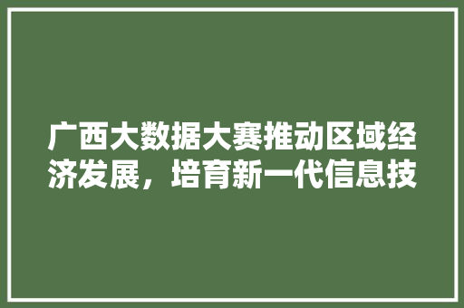 广西大数据大赛推动区域经济发展，培育新一代信息技术人才