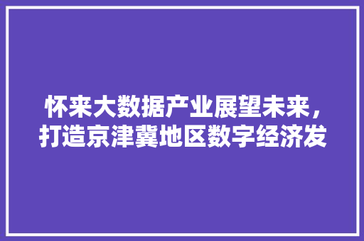 怀来大数据产业展望未来，打造京津冀地区数字经济发展新高地