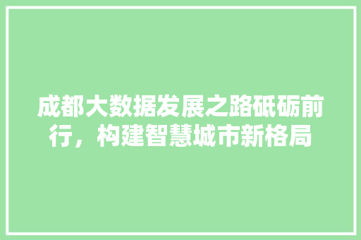 成都大数据发展之路砥砺前行,构建智慧城市新格局 成都大数据发展之路砥砺前行,构建智慧城市新格局