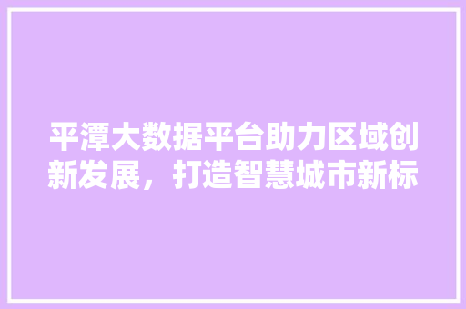 平潭大数据平台助力区域创新发展，打造智慧城市新标杆