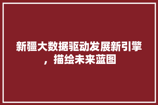 新疆大数据驱动发展新引擎，描绘未来蓝图