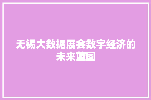 无锡大数据展会数字经济的未来蓝图