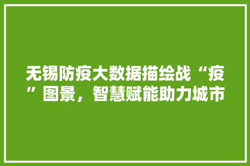 无锡防疫大数据描绘战“疫”图景，智慧赋能助力城市安全