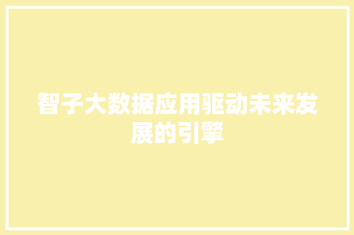 智子大数据应用驱动未来发展的引擎