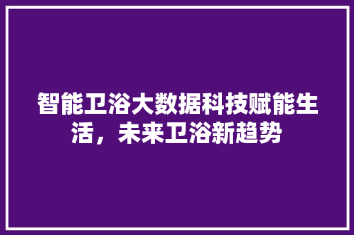 智能卫浴大数据科技赋能生活,未来卫浴新趋势 智能卫浴大数据科技赋能生活,未来卫浴新趋势