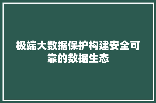 极端大数据保护构建安全可靠的数据生态