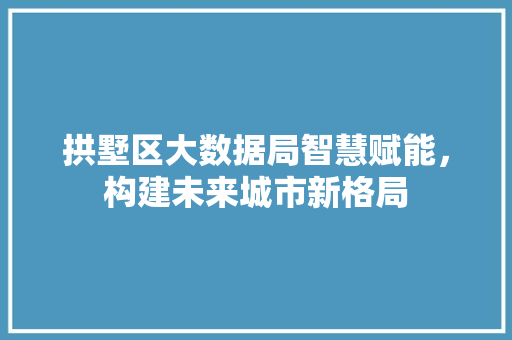 拱墅区大数据局智慧赋能，构建未来城市新格局