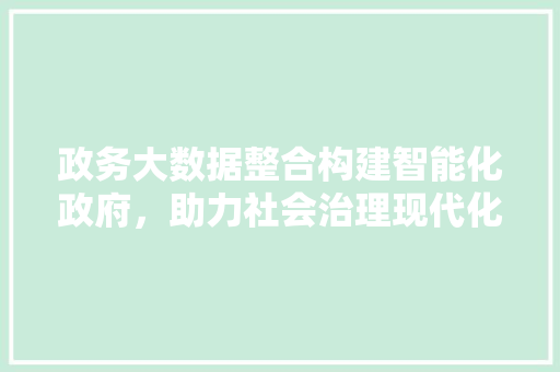 政务大数据整合构建智能化政府，助力社会治理现代化