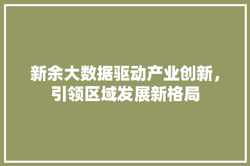 新余大数据驱动产业创新，引领区域发展新格局