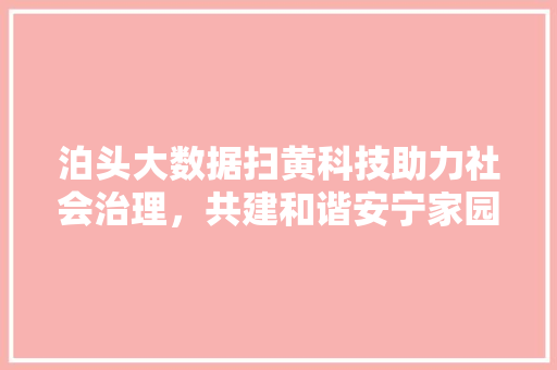 泊头大数据扫黄科技助力社会治理,共建和谐安宁家园 泊头大数据扫黄科技助力社会治理,共建和谐安宁家园