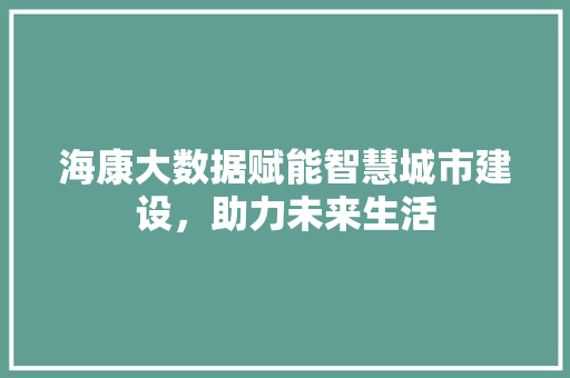 海康大数据赋能智慧城市建设，助力未来生活