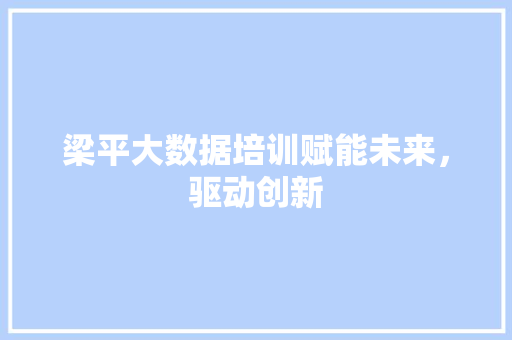 梁平大数据培训赋能未来,驱动创新 梁平大数据培训赋能未来,驱动创新