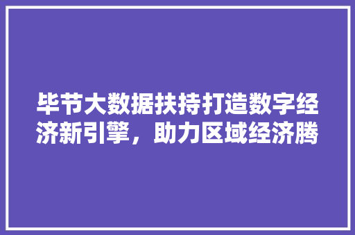 毕节大数据扶持打造数字经济新引擎,助力区域经济腾飞 毕节大数据扶持打造数字经济新引擎,助力区域经济腾飞