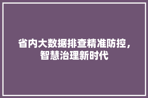 省内大数据排查精准防控，智慧治理新时代