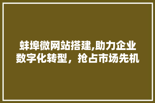 蚌埠微网站搭建,助力企业数字化转型,抢占市场先机 电脑配置 蚌埠微网站搭建,助力企业数字化转型,抢占市场先机 蚌埠微网站搭建,助力企业数字化转型,抢占市场先机 电脑配置