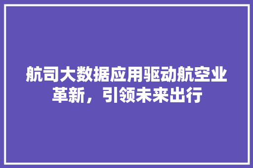 航司大数据应用驱动航空业革新，引领未来出行