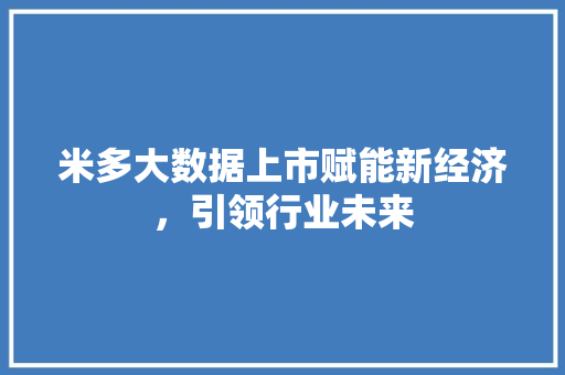 米多大数据上市赋能新经济，引领行业未来