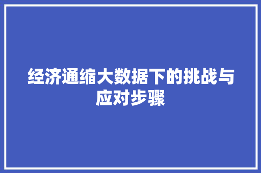 经济通缩大数据下的挑战与应对步骤