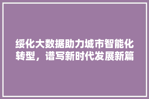 绥化大数据助力城市智能化转型，谱写新时代发展新篇章