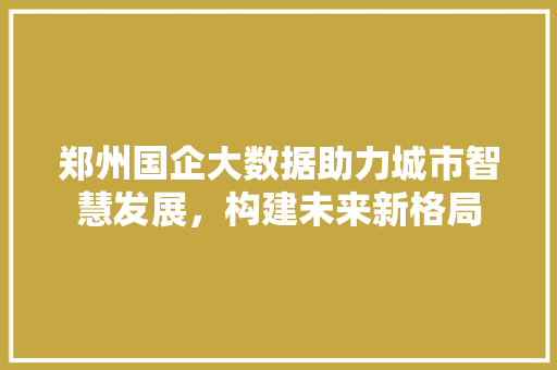 郑州国企大数据助力城市智慧发展，构建未来新格局
