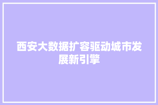 西安大数据扩容驱动城市发展新引擎