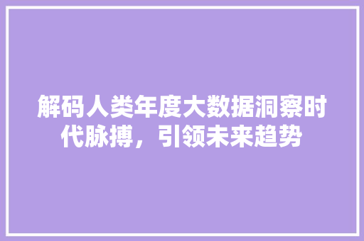 解码人类年度大数据洞察时代脉搏，引领未来趋势