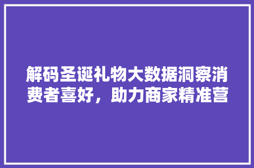 解码圣诞礼物大数据洞察消费者喜好，助力商家精准营销
