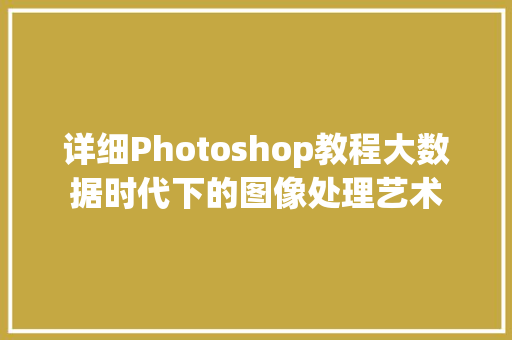 详细Photoshop教程大数据时代下的图像处理艺术