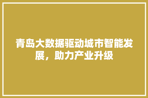青岛大数据驱动城市智能发展，助力产业升级