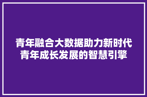 青年融合大数据助力新时代青年成长发展的智慧引擎
