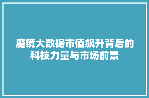 魔镜大数据市值飙升背后的科技力量与市场前景