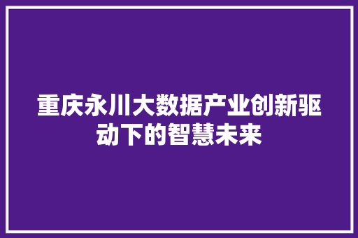 重庆永川大数据产业创新驱动下的智慧未来