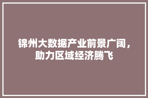 锦州大数据产业前景广阔，助力区域经济腾飞