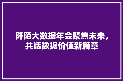 阡陌大数据年会聚焦未来，共话数据价值新篇章