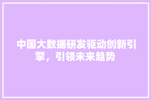 中国大数据研发驱动创新引擎，引领未来趋势
