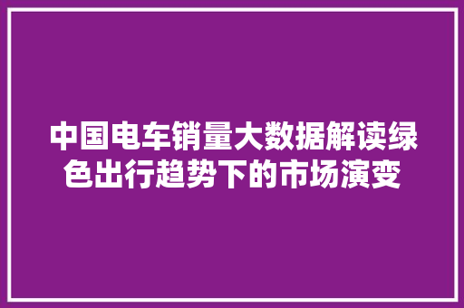 中国电车销量大数据解读绿色出行趋势下的市场演变