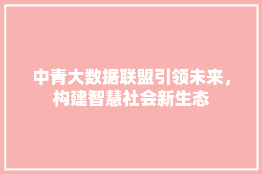 中青大数据联盟引领未来，构建智慧社会新生态
