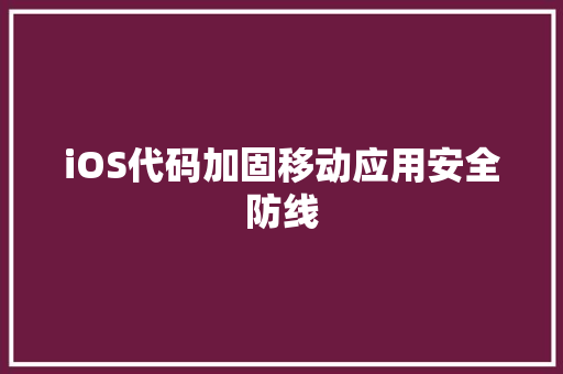 iOS代码加固移动应用安全防线 电脑配置