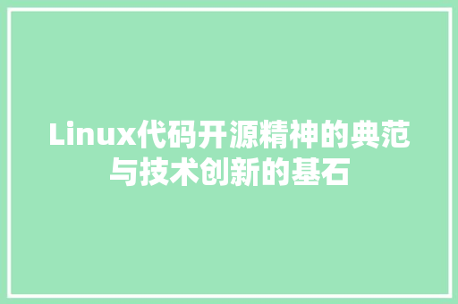 Linux代码开源精神的典范与技术创新的基石