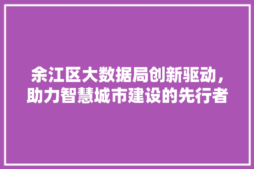 余江区大数据局创新驱动，助力智慧城市建设的先行者