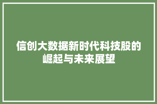 信创大数据新时代科技股的崛起与未来展望