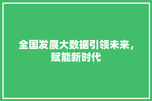 全国发展大数据引领未来，赋能新时代