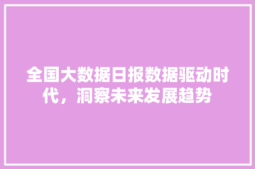 全国大数据日报数据驱动时代，洞察未来发展趋势