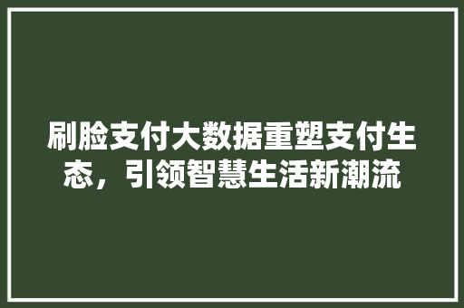 刷脸支付大数据重塑支付生态，引领智慧生活新潮流