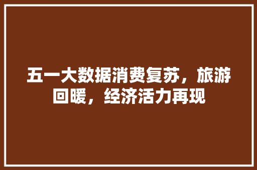 五一大数据消费复苏，旅游回暖，经济活力再现