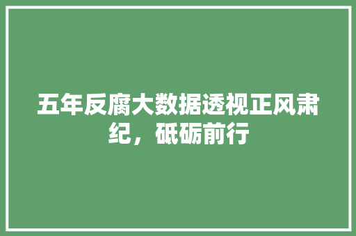 五年反腐大数据透视正风肃纪,砥砺前行 五年反腐大数据透视正风肃纪,砥砺前行