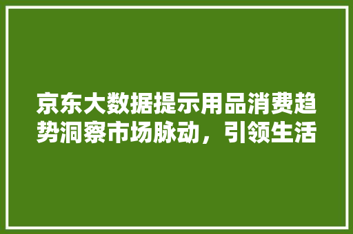 京东大数据提示用品消费趋势洞察市场脉动，引领生活新风尚 操作系统