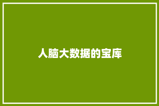 人脑大数据的宝库